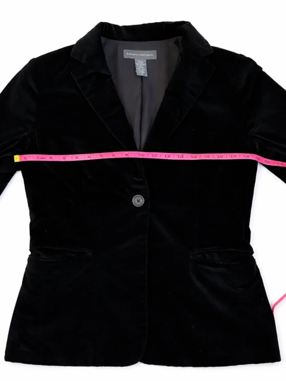 Banana Republic Black Velvet Blazer Size 10 Tailored Classic - Picture 4 of 8
